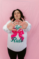 TABY ORIGINAL: Girls Rule Pullover Crew Neck in Sizes XS-5X!***