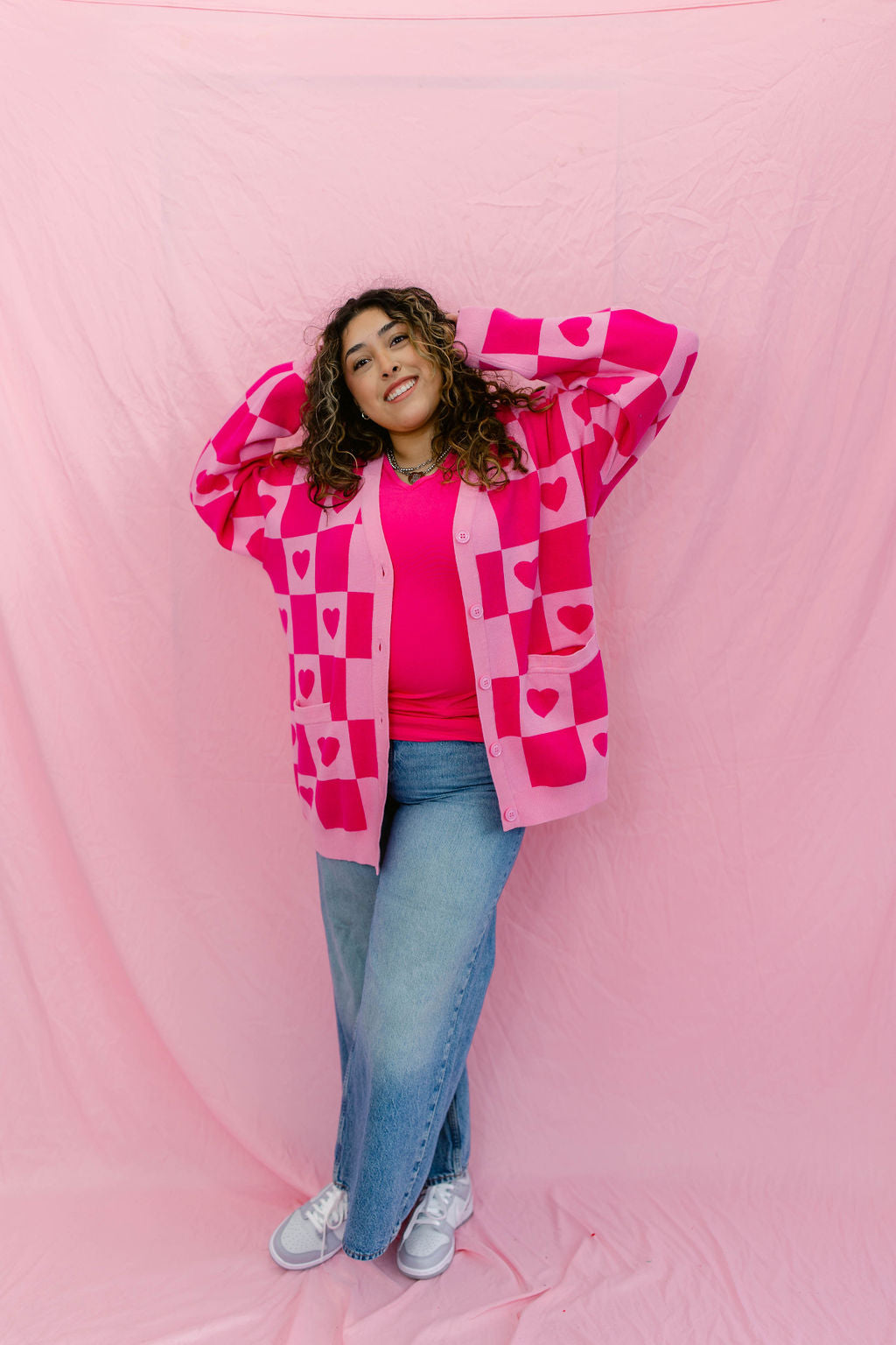 TABY ORIGINAL: Radical Self Love Cardigan In PINK*** Sizes XS-5X!***