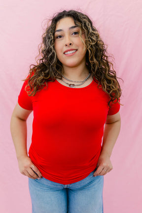 TABY ORIGINAL: Versa Tee In RED*** IN SIZES XS-5X** BUNDLE AND SAVE***