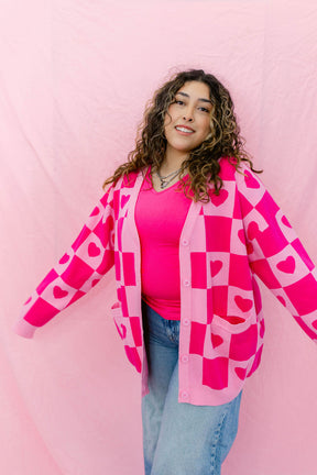 TABY ORIGINAL: Radical Self Love Cardigan In PINK*** Sizes XS-5X!***