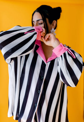 TABY ORIGINAL: Pretty In Flames Long Sleeve Plisse Pant Set in Sizes XS-5X***