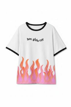 TABY ORIGINAL: Hot Girls Cry X Pretty In Flames Boxy Tee PREORDER PROMO***