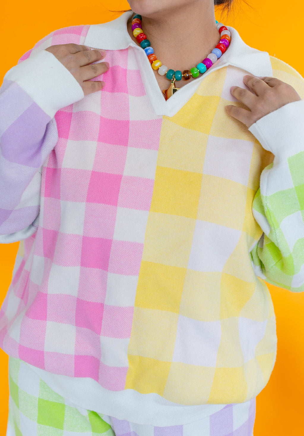 TABY ORIGINAL: Sweet Gingham Sweater & Pant Set IN SIZES XS-5X** PREORDER PROMO***