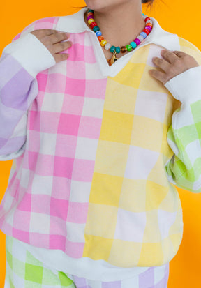 TABY ORIGINAL: Sweet Gingham Sweater & Pant Set IN SIZES XS-5X** PREORDER PROMO***