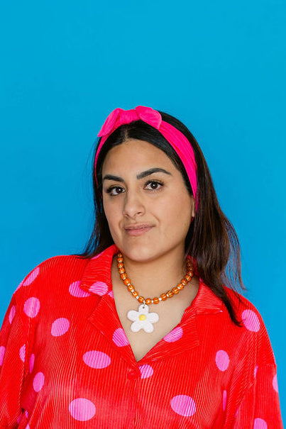 Rose Pink Bow Headband