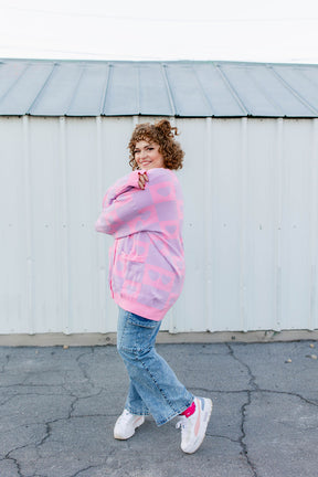 TABY ORIGINAL: Radical Self Love Cardigan In Lavender and Pink*** Sizes XS-5X!***