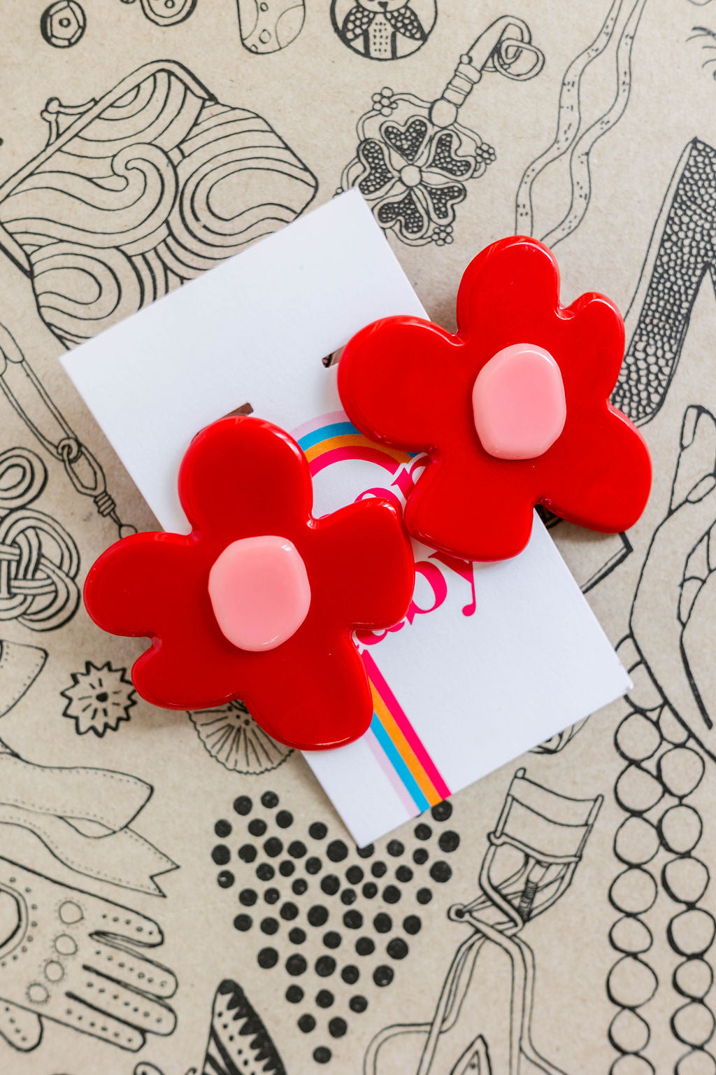 Dots & Petals Resin Flower Earrings