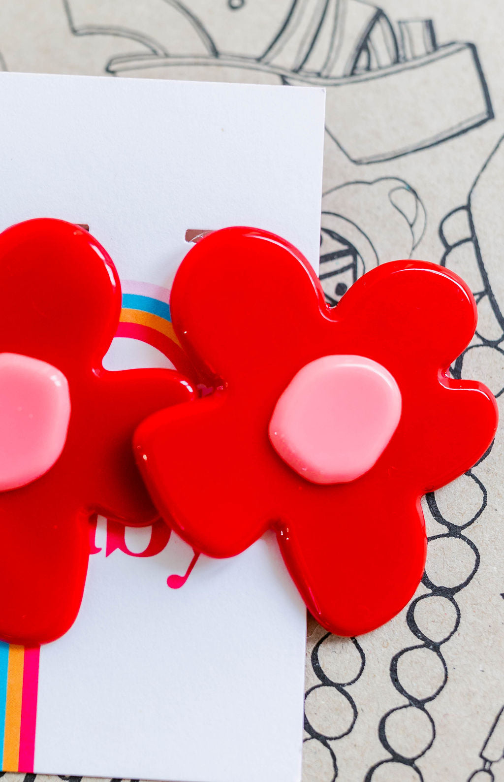 Dots & Petals Resin Flower Earrings