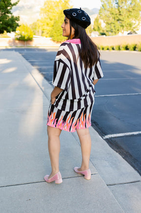 TABY ORIGINAL: Pretty In Flames Short Plisse Set