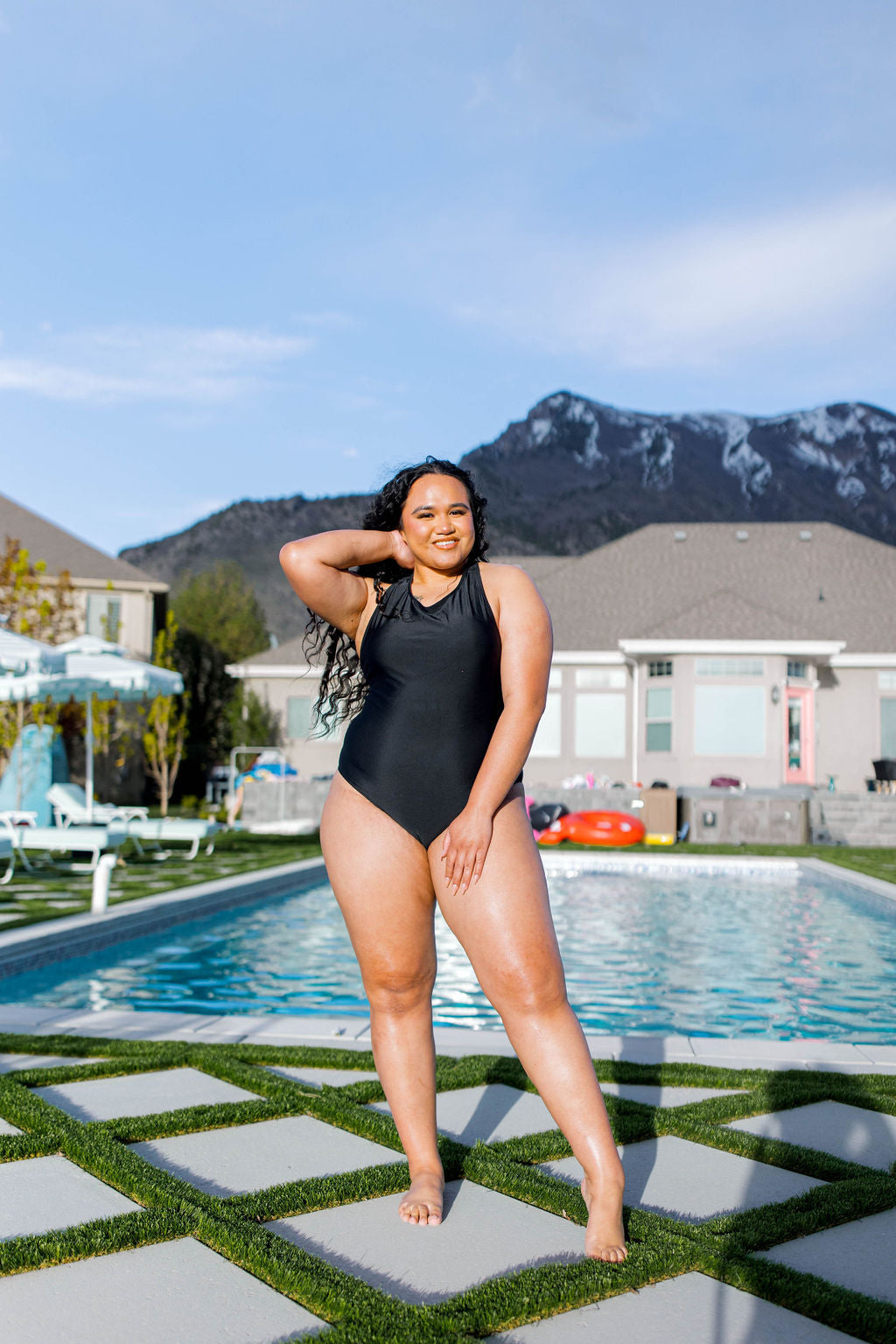 TABY ORIGINAL DESIGN: BRB, Chilling By The Pool In My 1 Piece Swimsuit IN SIZES XS-5X***