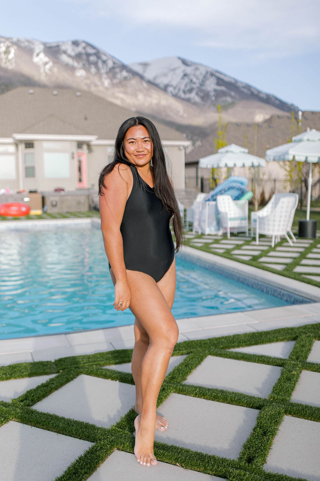 TABY ORIGINAL DESIGN: BRB, Chilling By The Pool In My 1 Piece Swimsuit IN SIZES XS-5X***