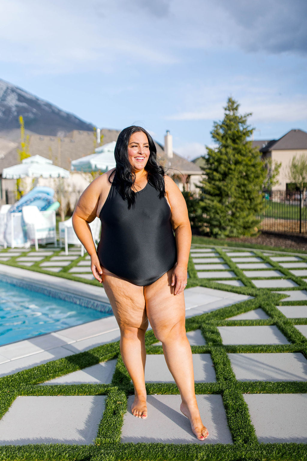 TABY ORIGINAL DESIGN: BRB, Chilling By The Pool In My 1 Piece Swimsuit IN SIZES XS-5X***