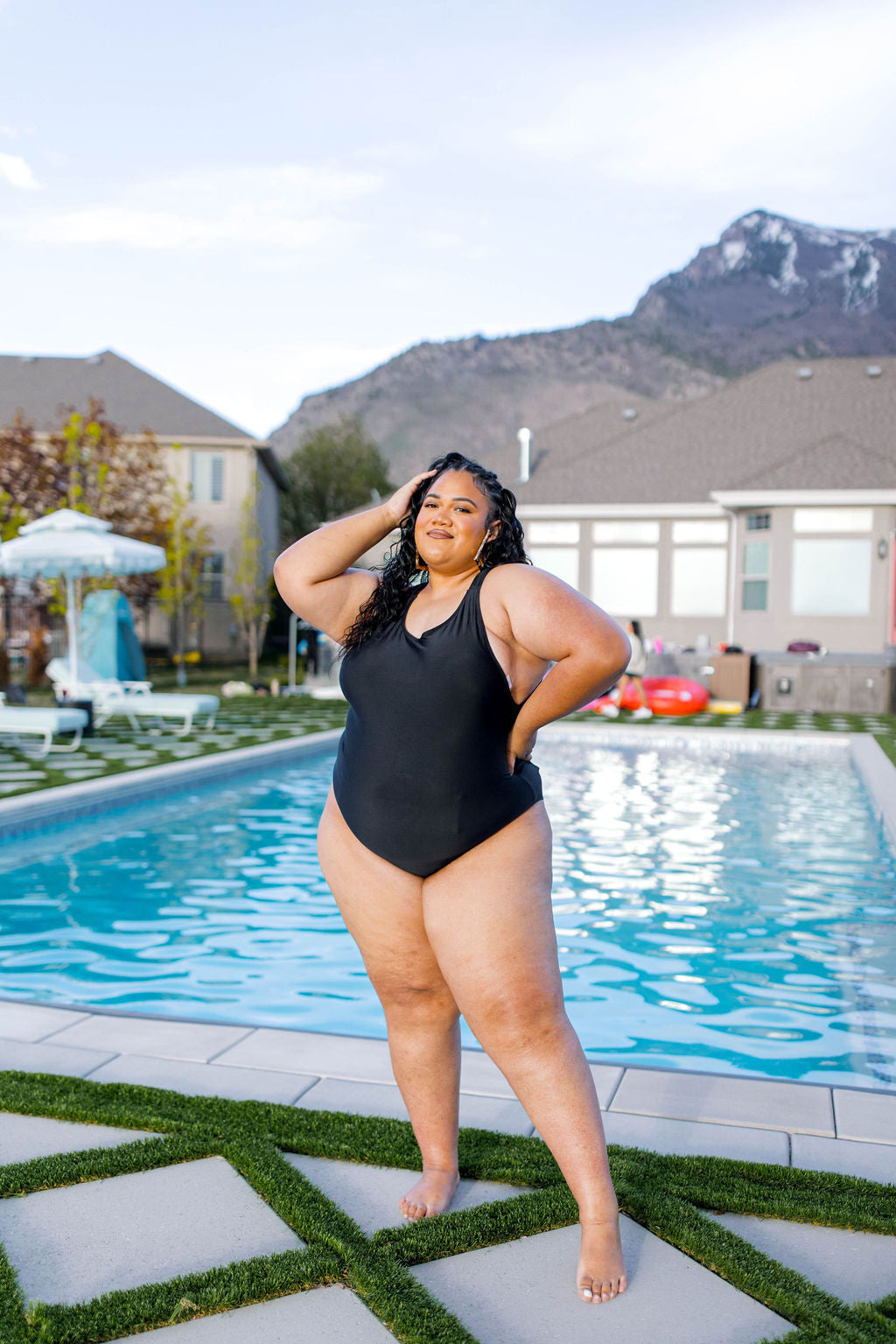 TABY ORIGINAL DESIGN: BRB, Chilling By The Pool In My 1 Piece Swimsuit IN SIZES XS-5X***