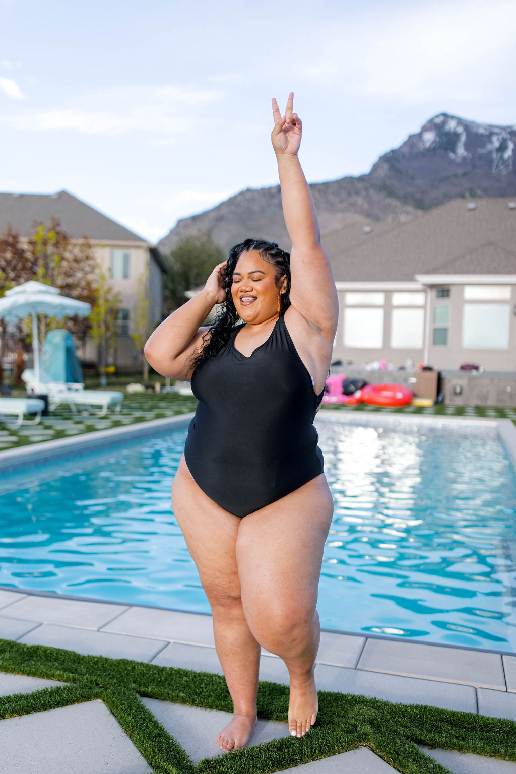 TABY ORIGINAL DESIGN: BRB, Chilling By The Pool In My 1 Piece Swimsuit IN SIZES XS-5X***