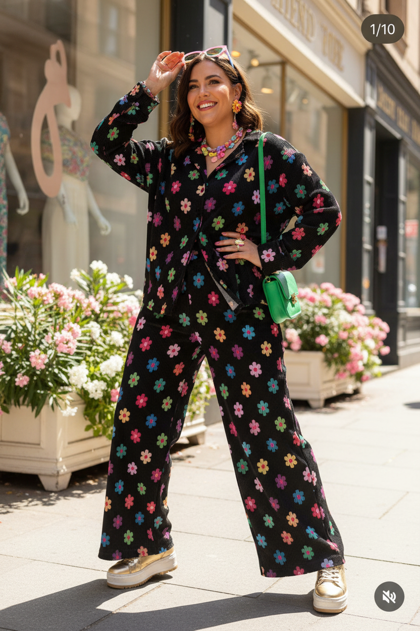 Urban street style image of floral set