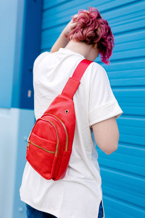 Follow Your Own Path Sling Bag In RED***