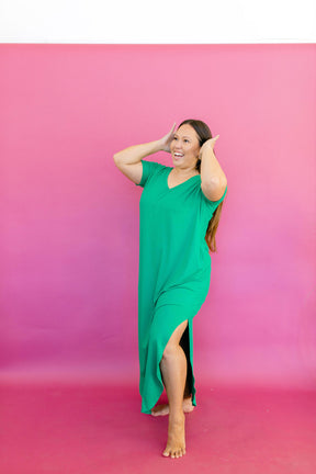 Hold Me Close Dress In KELLY GREEN***