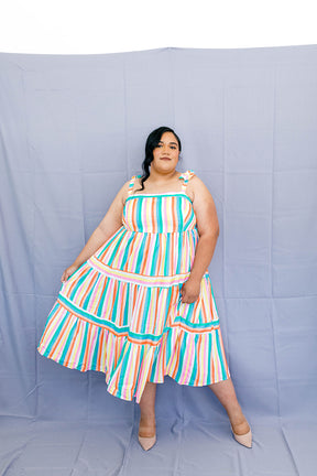 Band Of Color Dress In Sizes XS-5X!***