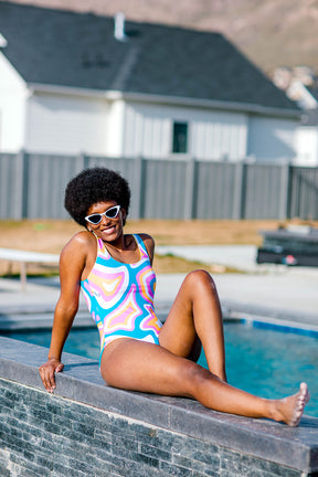 TABY ORIGINAL DESIGN: Catch You On The Flip Side REVERSIBLE SWIM IN SIZES XS-5X***