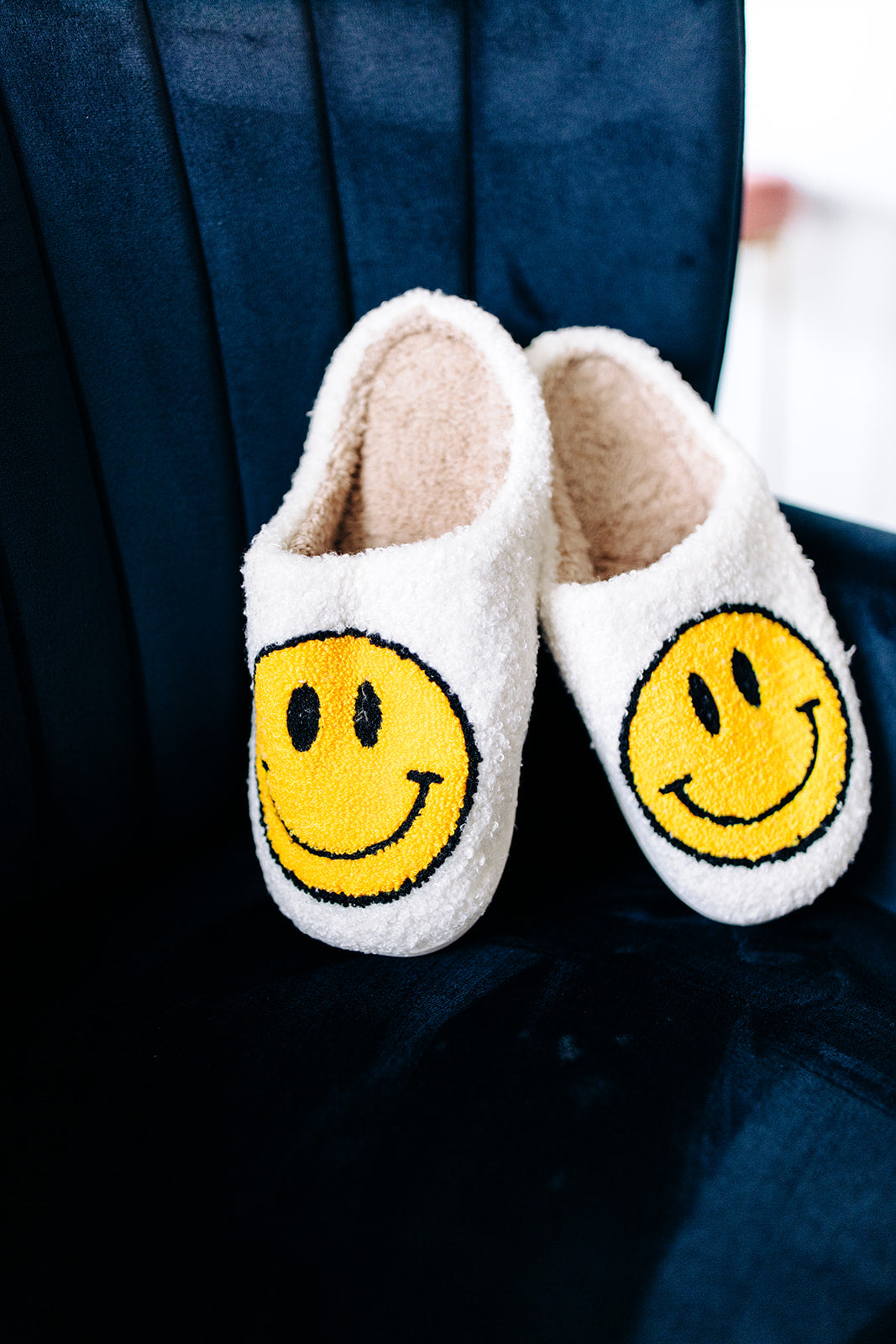 Smile More, Worry Less Slippers In WHITE***