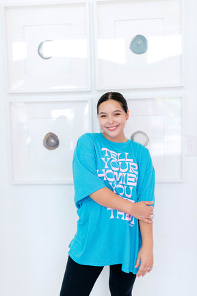 TABY ORIGINAL: Tell Your Homies You Love Them Boxy Tee EXTREME PUFF*** IN SKY BLUE*** RESTOCKED***