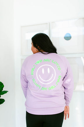 TABY ORIGINAL DESIGN: Keep On Smiling Pullover In LILAC** RESTOCKED***