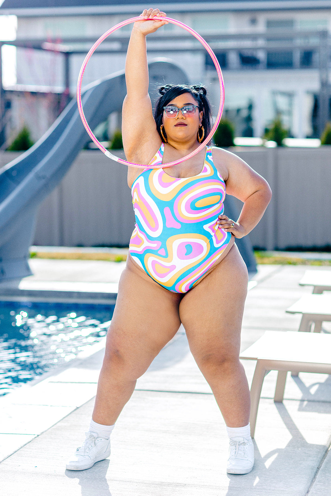 TABY ORIGINAL DESIGN: Catch You On The Flip Side REVERSIBLE SWIM IN SIZES XS-5X***