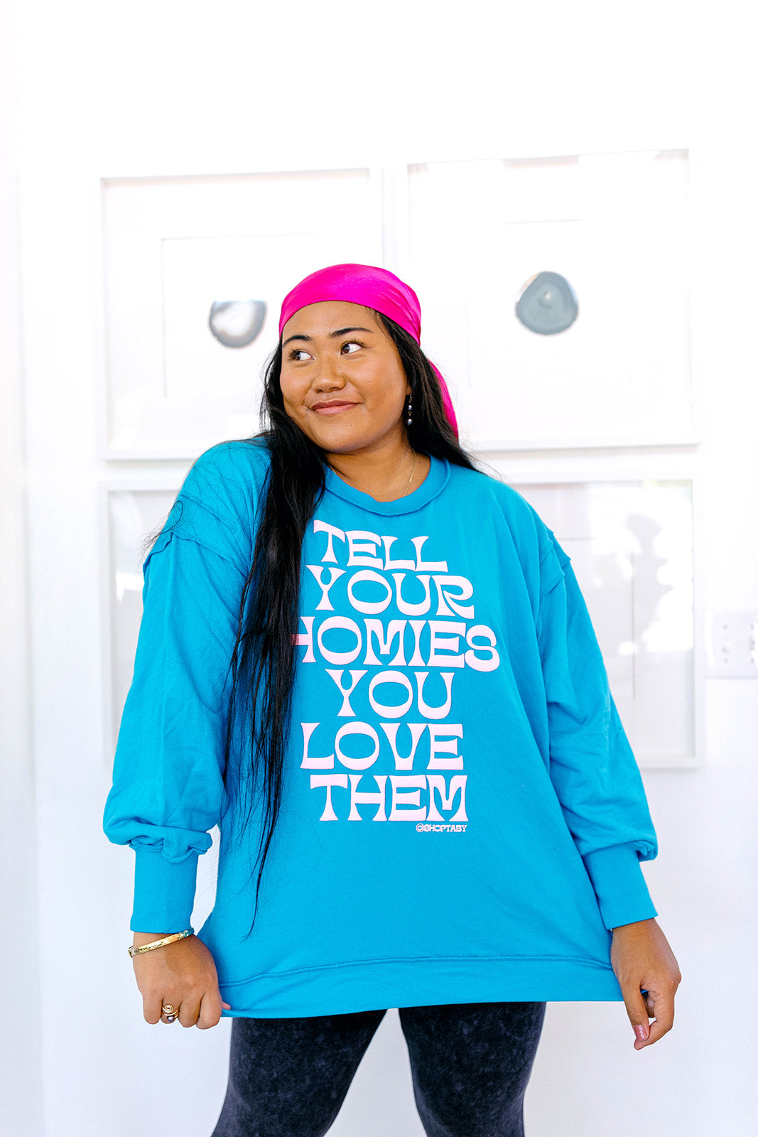 TABY ORIGINAL: Tell Your Homies You Love Them PULLOVER*** EXTREME PUFF***  IN SKY BLUE***