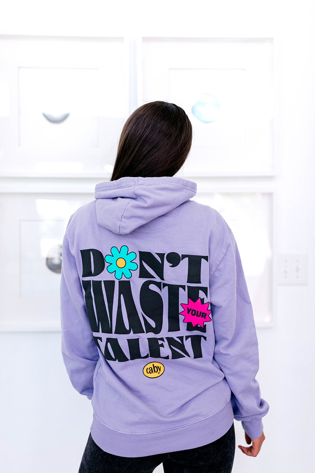 TABY ORIGINAL: Don't Waste Your Talent Hoodie IN AMETHYST BEACH WASH + EXTREME PUFF***