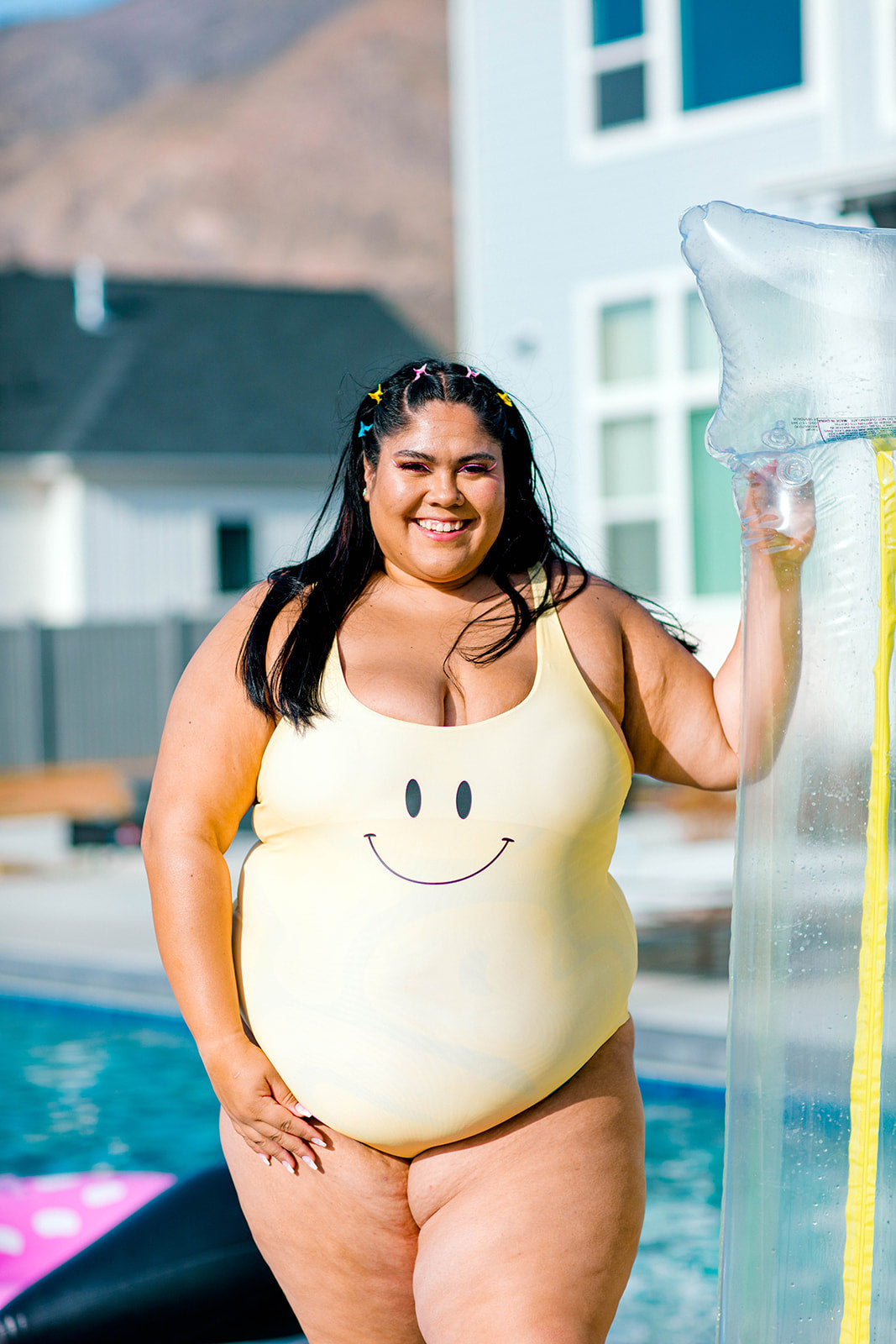 TABY ORIGINAL DESIGN: Catch You On The Flip Side REVERSIBLE SWIM IN SIZES XS-5X***