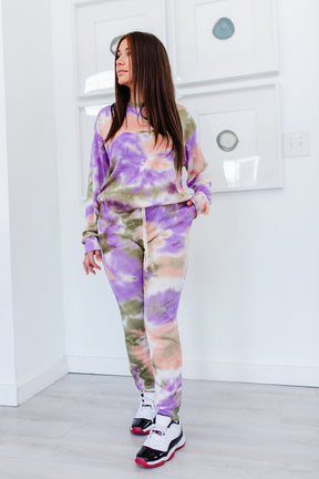 Reinvented Dye Lounge Set In LILAC/OLIVE***