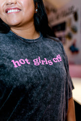 TABY ORIGINAL: Hot Girls Cry Boxy Tee In CHARCOAL** PUFF***