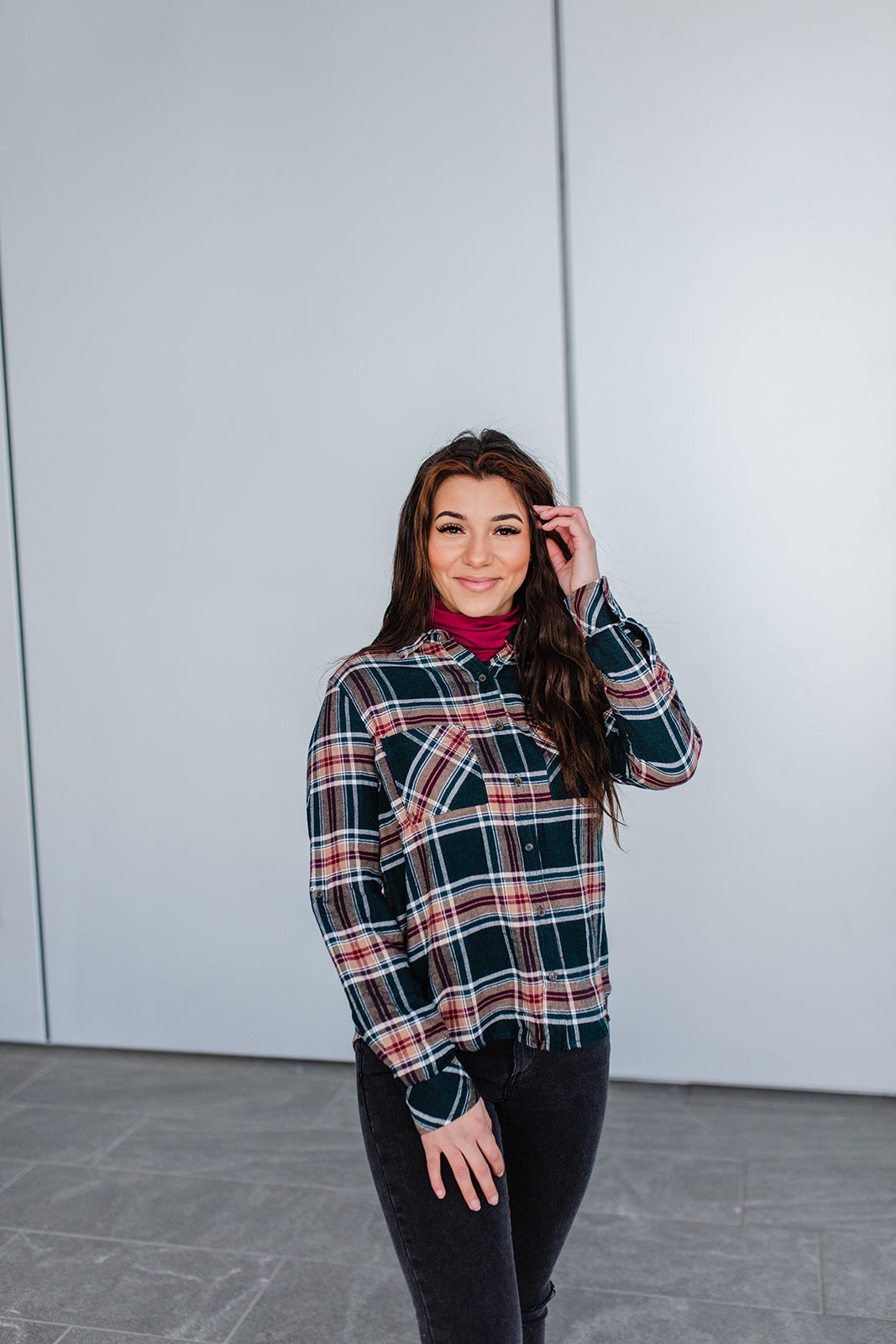 CHAD PLAID TOP